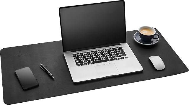Gallaway Leather Desk Pad - (92 x 43 cm) Desk Mat Accessories for Women Men Desk Protector Extended Mouse Pad for Office/Home Accessories Writing Pad for Top of Desks (Black)