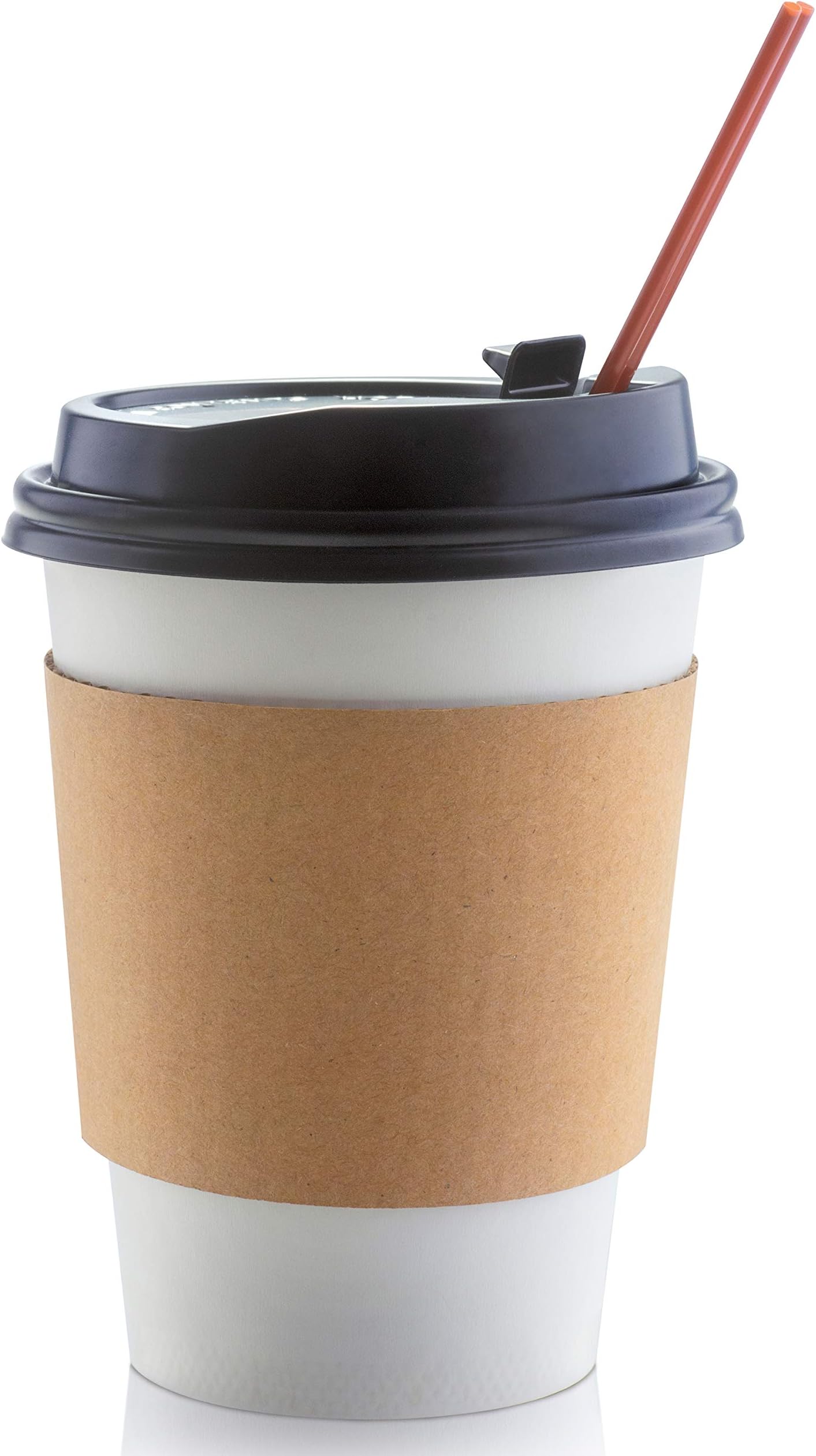 50 Sets Paper Coffee Cups with Lids 12 Oz, Includes Sleeves & Stirrers, Disposable Coffee Cups with Lids Bundle, Hot Togo Coffee Cups with Lids for Beverages and Cold Drinks