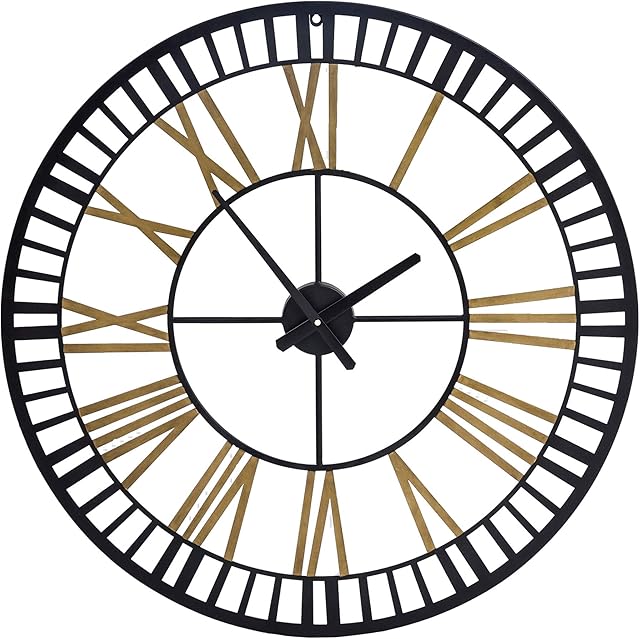 Amazon Brand - Umi 32 Inch Large Silent Wall Clock for Livingroom Modern Roman Numbera Clock, Battery Operated