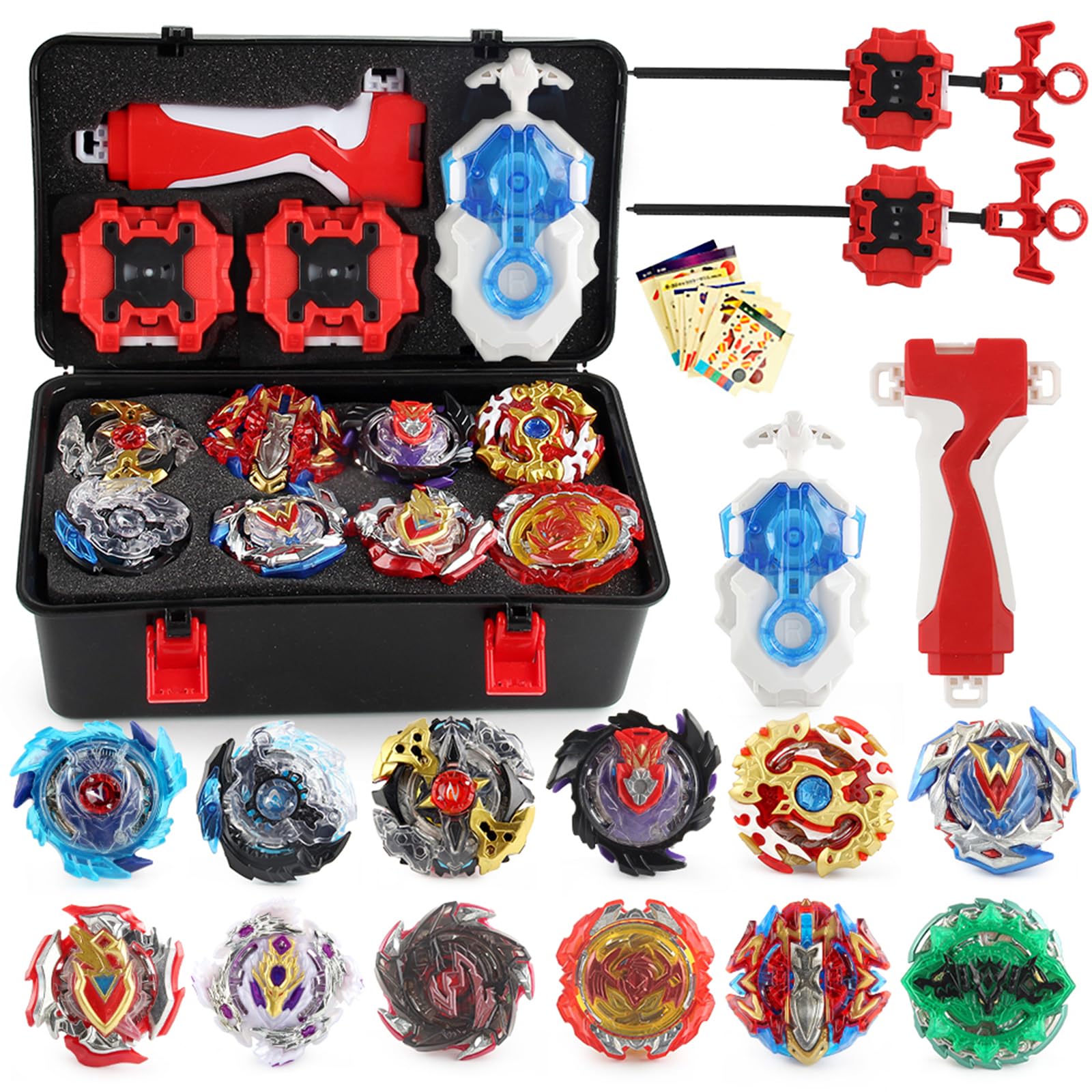 12 Pcs Peonzas Juego Giroscopios De Combate 4D Fusion Modelo Lanzador De Aceleración Gyro Juguete 06A