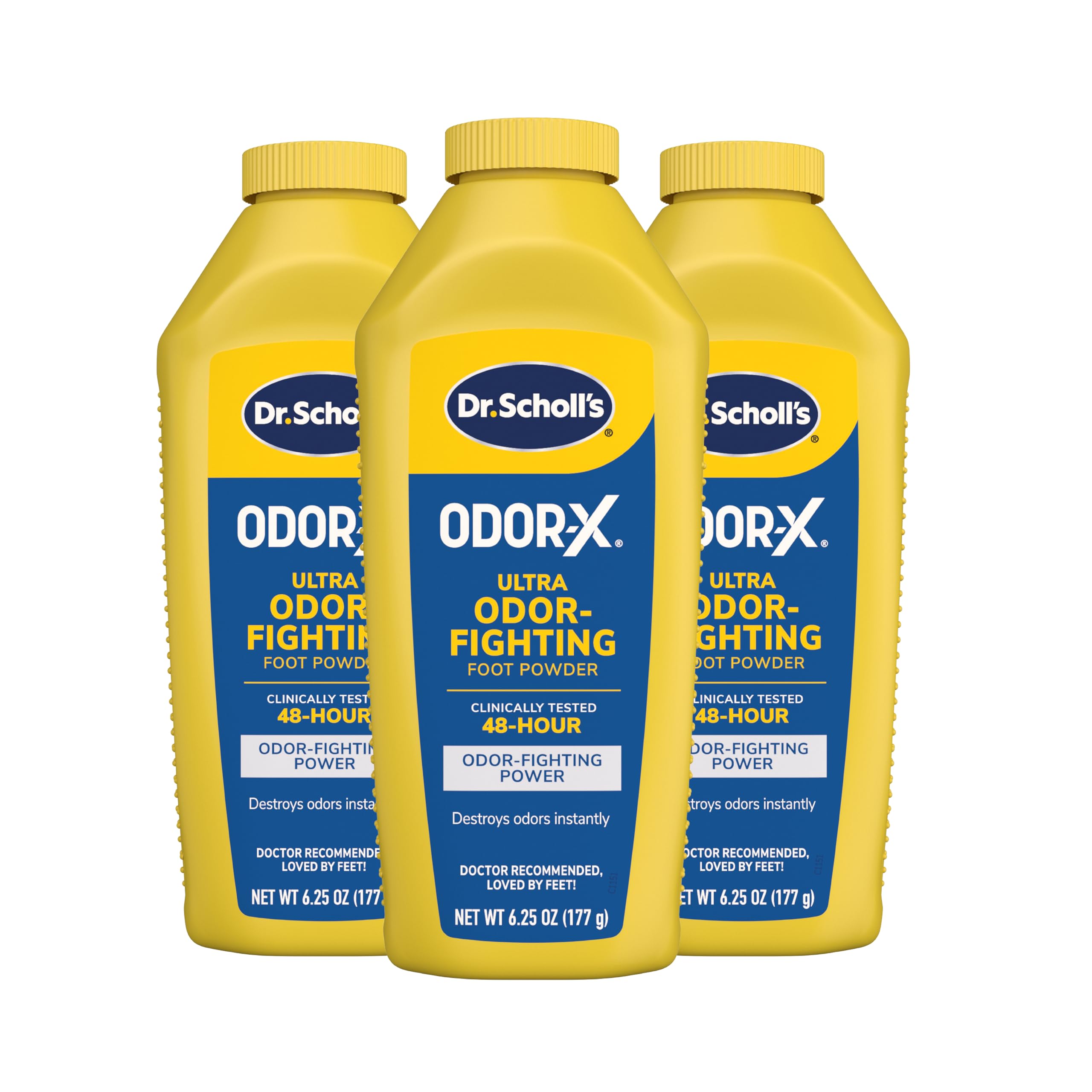 Dr. Scholl's OdorX All Day Deod Powder. 6.25 Ounces, (Pack of 3)