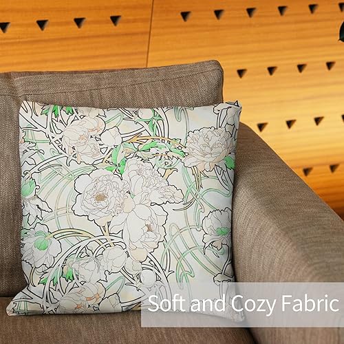 Miniatura 7 de Berkin Arts Alphonse Mucha, fundas de almohada cuadradas decorativas diseñadas con decoración artística, mezcla de poliéster, paquete de 2, 18 x 18