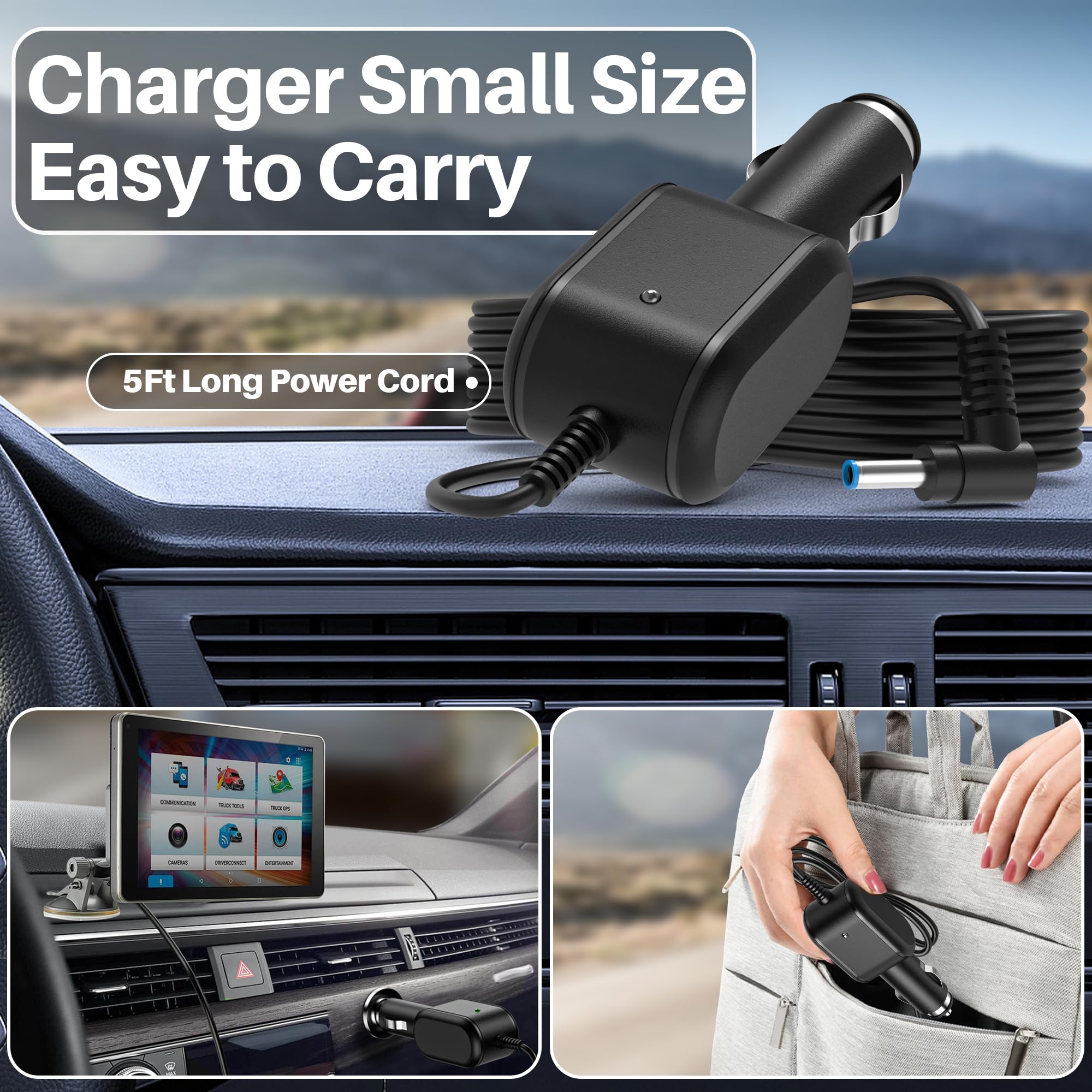 Cargador de coche de 5 V para Rand McNally GPS, adaptador de CA compatible con Rand McNally TND 750 740 OverDryve 7 8 Pro RV Truck GPS Magnetic Slice Mount Reemplazo