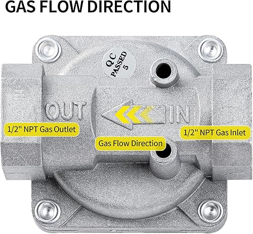 Miniatura 3 de BurnTouch Regulador de Gas 7010-5010 12 PSIG 12" NPT Gas Natural y Propano Líquido NAT 5" - LPG 10" WC