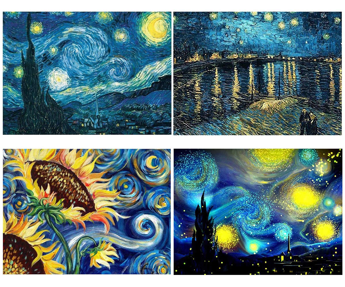 Qianbaiuk Kit Completo Diamond Painting 5D Fai Da Te, 2 Quadri Da 30x40 Cm Con Tela Adesiva, Strumenti E Diamanti (Extra 30%) - Decorazione Casa Senza Cornice