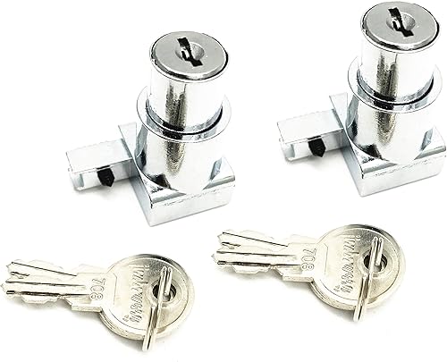 XMHF Cerradura de presión de émbolo para puerta corrediza de vidrio vitrina vitrina con bisagras cerradura de gabinete de vidrio apto para 0.197