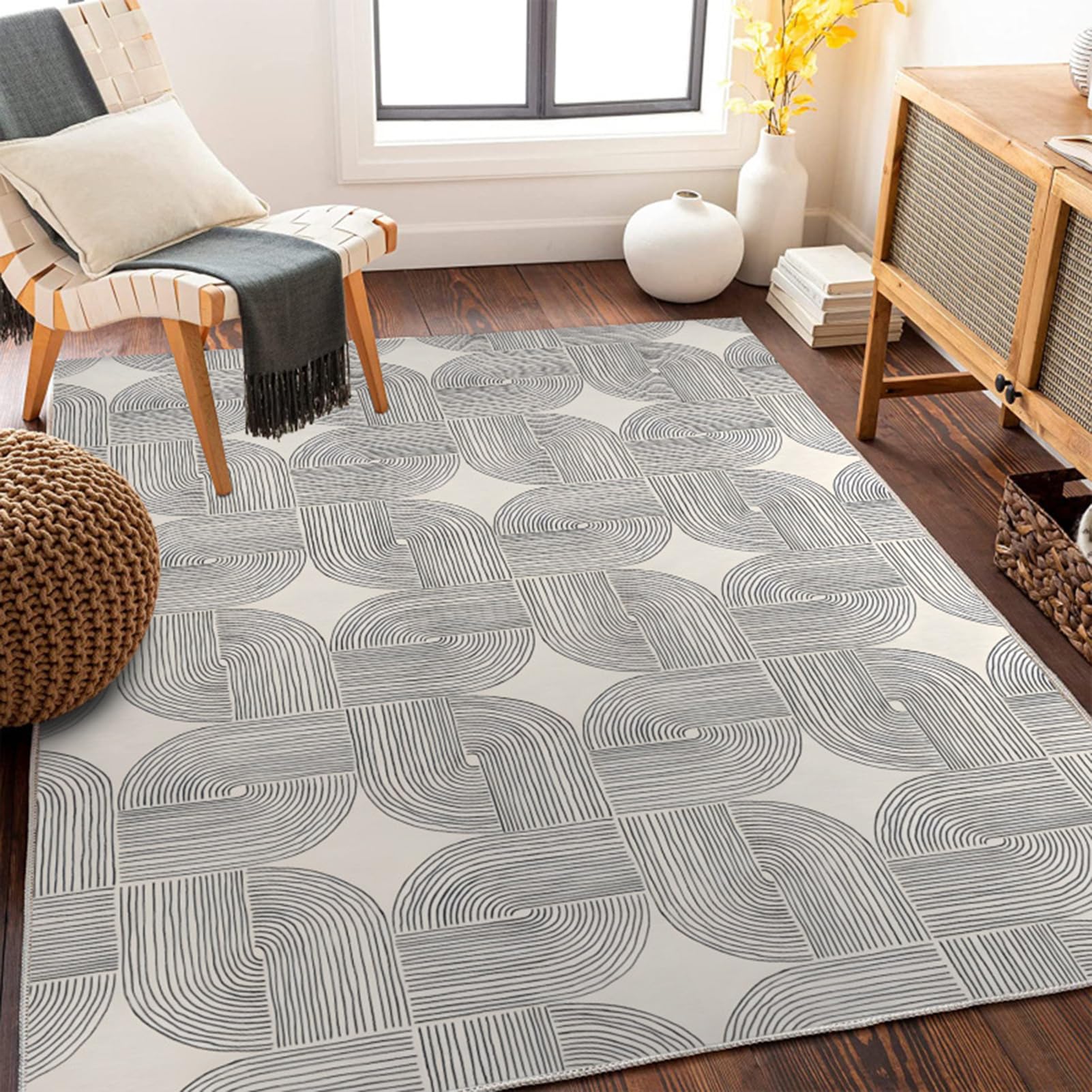 HGTRH Outdoor Rug 8x10 Patio Waterproof Washable, Deck Carpet Outdoor Waterproof For Patios Non Slip 4'X 8, Garden Rugs Outdoor 3x5 Easy Clean For Balcony Yard, Outside Portable Rv Rug Picnic Mat