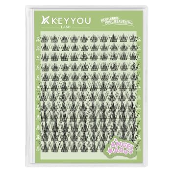 KEYYOU Angel A10 Lash Clusters D Curl Multi-Style DIY Lashes at home | 1 Tips.10-18MIX D Curl.For daily wear & events.DIY Friendly.Natural Wispy Look. Single Box Lashes Only, No Tools Included.