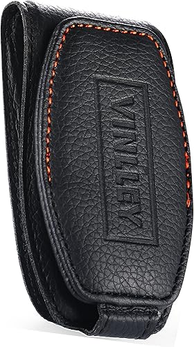 vinlley Soporte para lentes de sol para visera solar de automóvil, clip magnético de cuero para colgar gafas, accesorios para visera de vehículo,