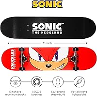 Vista 2 de Sonic Character Skateboards - Monopatín Cruiser con rodamientos ABEC 5, cubierta duradera, ruedas lisas