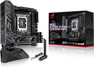ASUS ROG Strix Z790-I Gaming WiFi Intel® Z790 LGA 1700 Mini-ITX motherboard, 10 + 1 power stages, DDR5, two M.2 slots, PCIe® 5.0, WiFi 6E, Thunderbolt™ 4, and USB 3.2 Gen 2x2 Type-C®