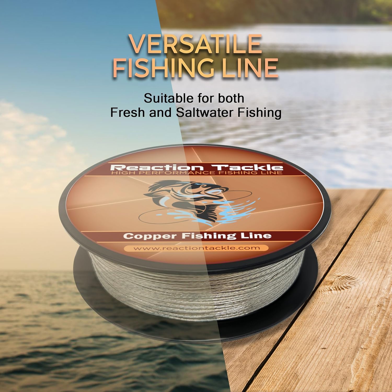 Reaction Tackle Copper Fishing Line - Trolling Wire - Corrosion Resistant Tin Coated Super Smooth and Thin Diameter to Reach Deeper Depths