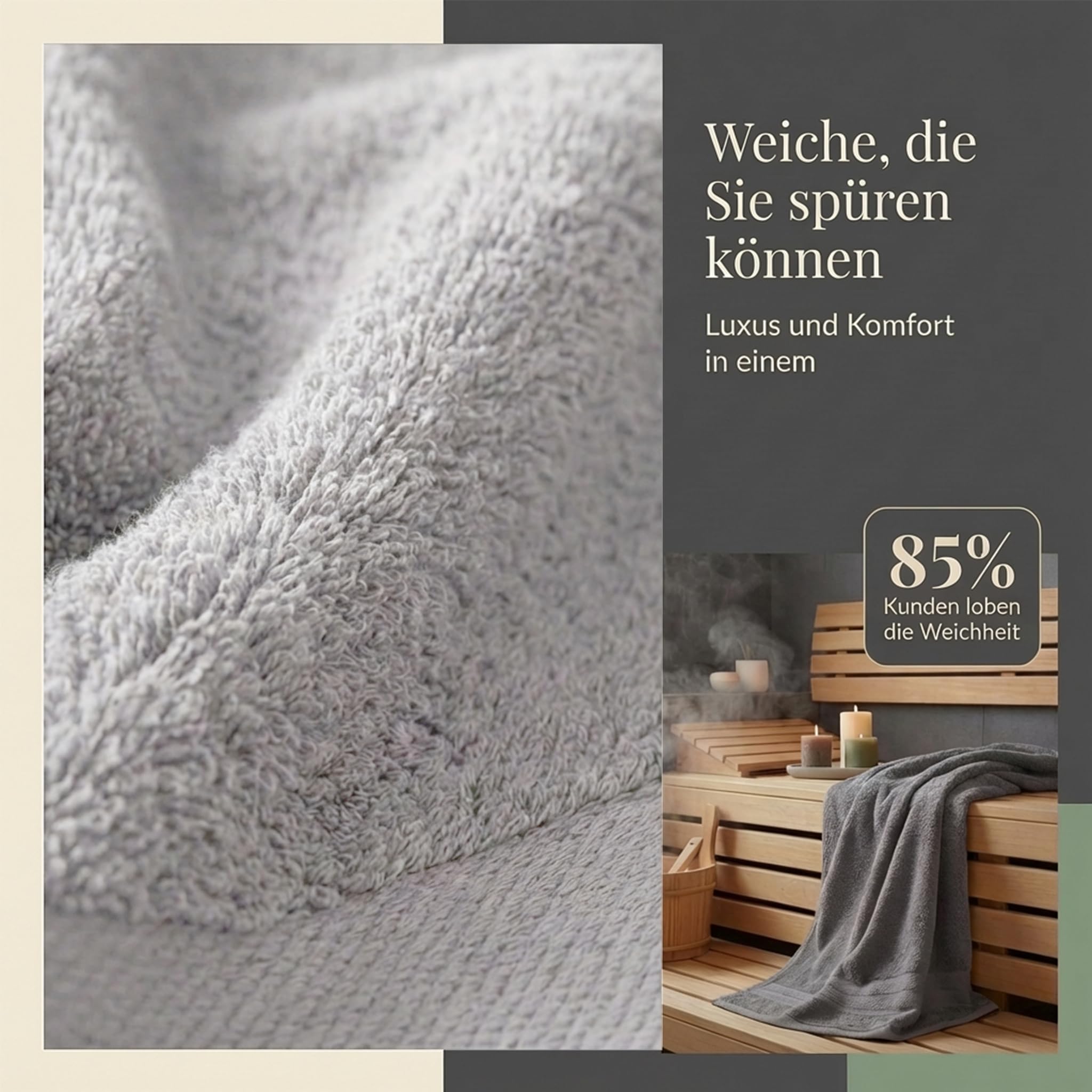 Komfortec 2er Saunahandtuch Set 80x200 cm – Bild 6