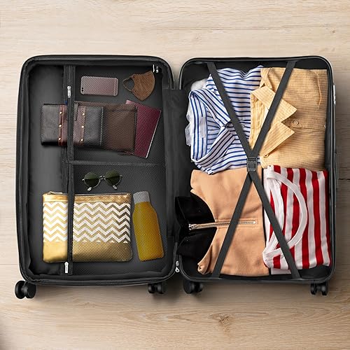 Miniatura 7 de ZenStyle Maleta rígida expansible con ruedas giratorias, equipaje de mano de 21 pulgadas aprobado por aerolíneas, maleta de viaje ligera con asa de