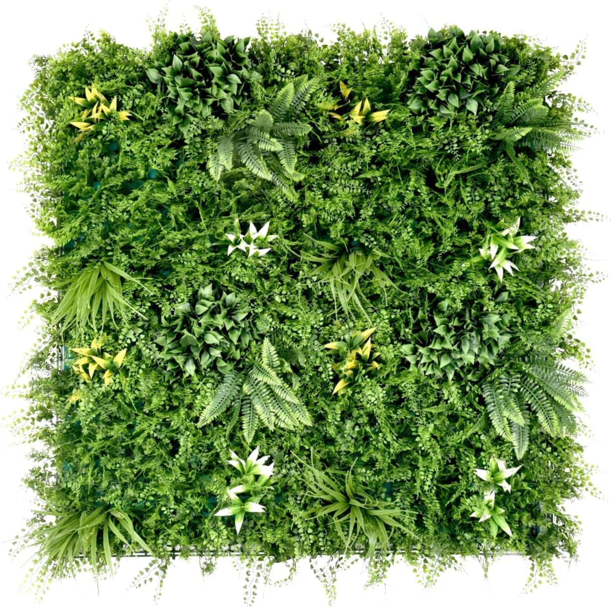 Trintion Artificial Plant Green Wall Panel Decoration Indoor and Outdoor Plastic Plant 100cm X 100cm Type C