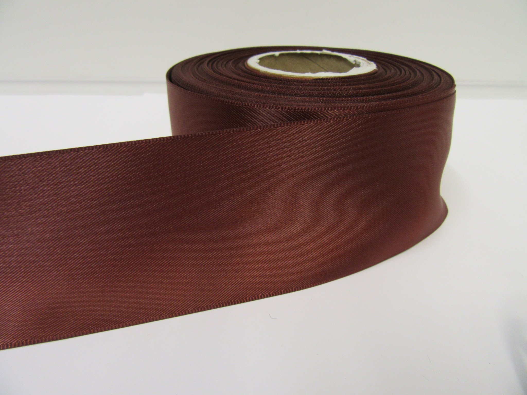 2 metres (Cut from Reel) of 50mm Satin Ribbon Chestnut Brown Double Sided 50 mm 5cm 2" 2 Inch