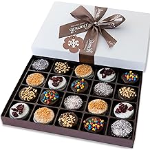 Cesta de regalo de galletas de Acci&oacute;n de Gracias navide&ntilde;as de Barnetts, 20 galletas gourmet cubiertas de chocolate, dulces para padre, hijo, esposo, hermano, abuelo, entrega de comida, cestas de golosinas, ideas de regalos para pap&aacute;, abuela, amigos y compa&ntilde;eros de trabajo