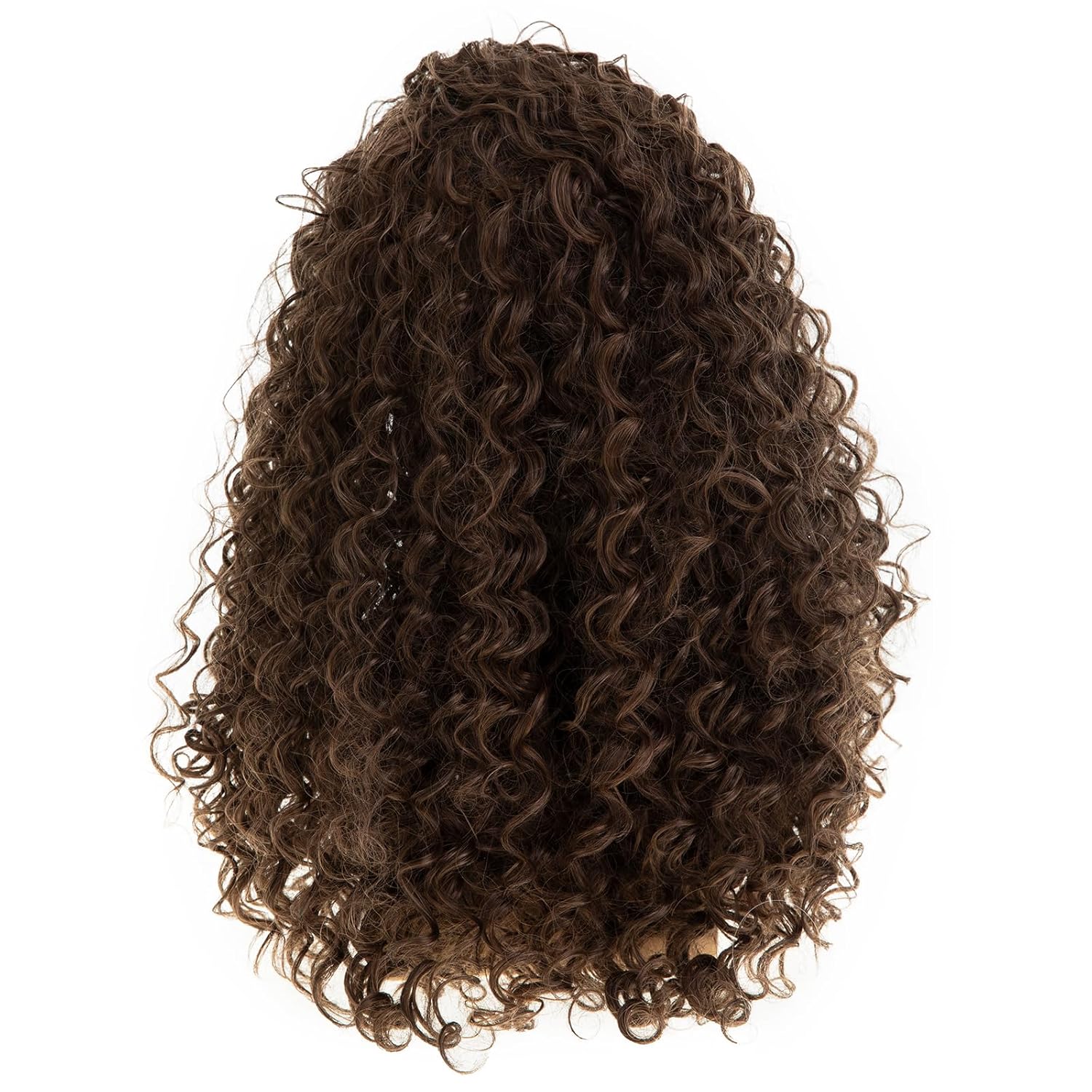 Long Curly Brown Wigs for Men Halloween Costume Party Wig - Image 5