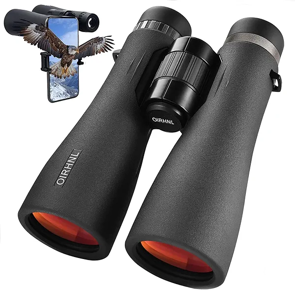 12x50 HD Binoculars for Adults, High Powered with Upgraded Phone Adapter, Clear Low Light Vision, IPX7 Waterproof & Lightweight for Bird Watching, Hunting, Outdoor Travel