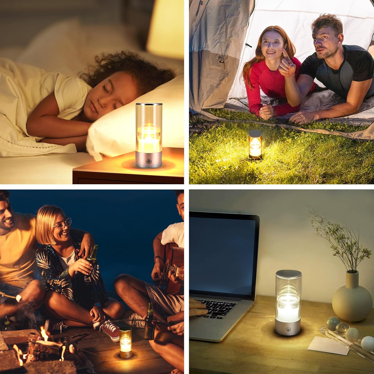 Small Camping Lights,Rechargeable Camping Light,Color Temperature Adjustment Mini Camping Lantern,Portable Camping Lamp with SOS Mode (Silver) - Image 4