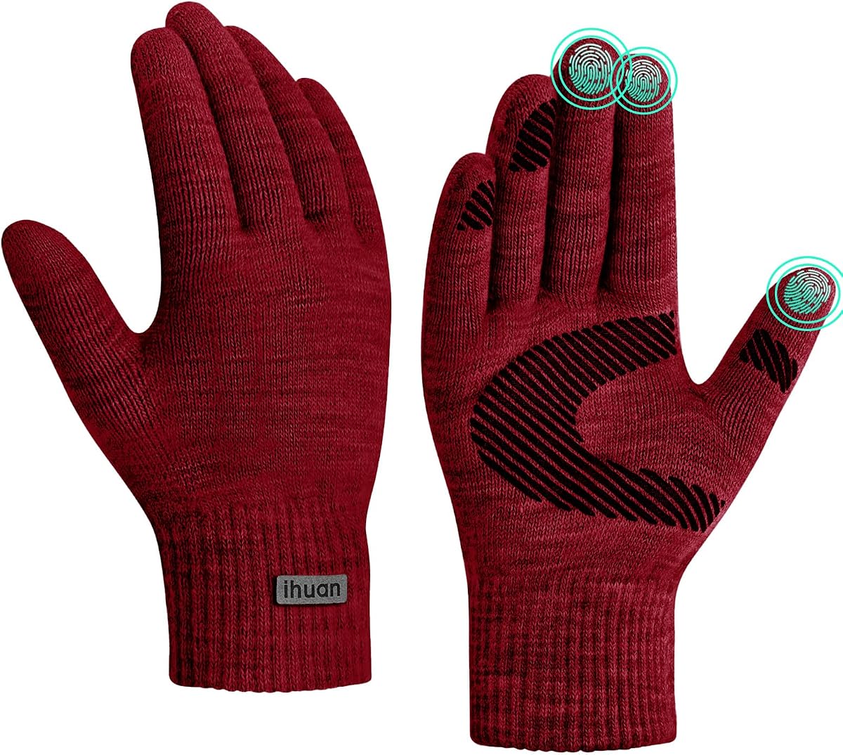 ihuan Thermal Winter Gloves for Men Women, Cold Weather Touchscreen Gloves for Running Cycling Hiking Driving