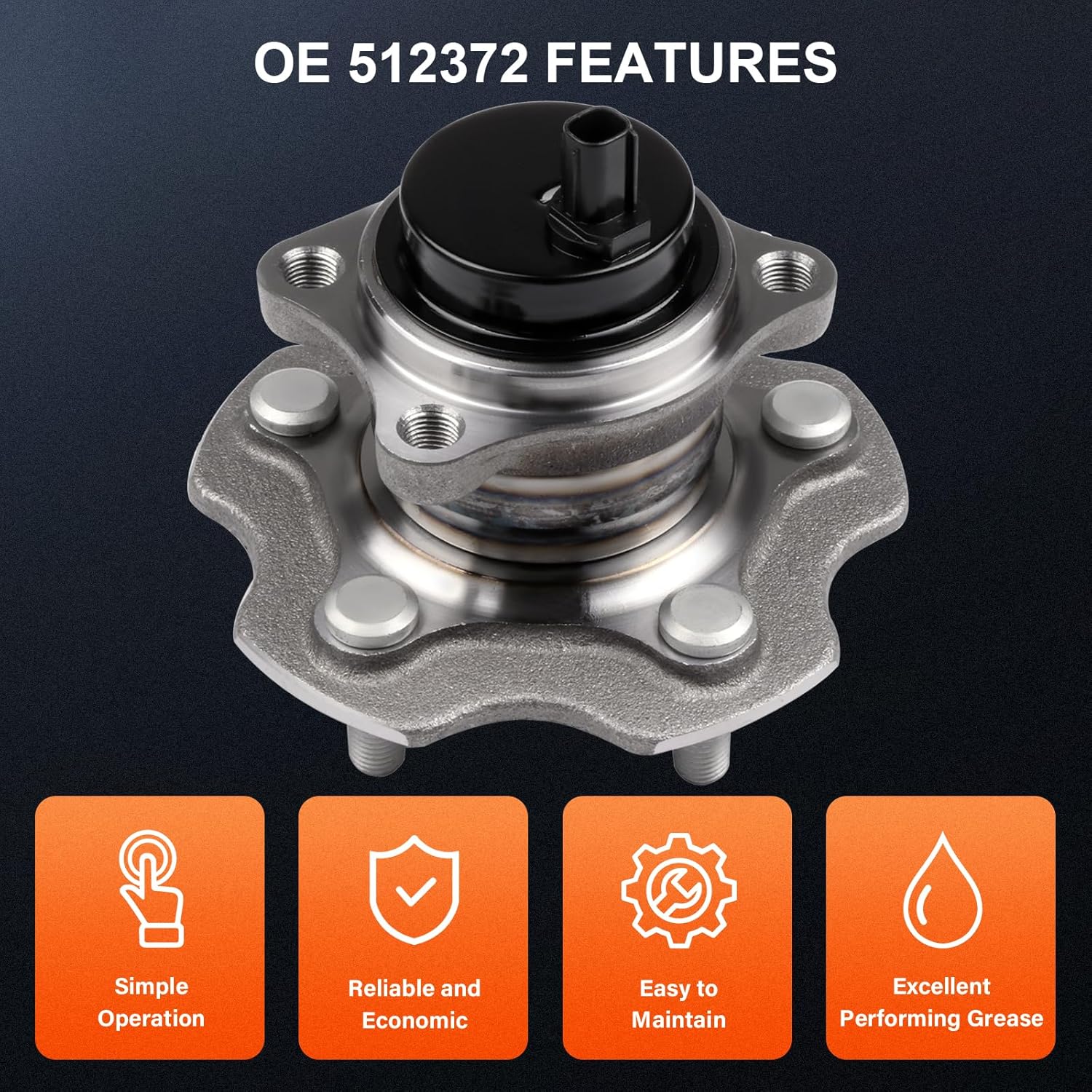 OCPTY Rear Wheel Bearing and Hub Assembly Premium 512372 2011-2013 for Scion tC All Models, 2006-2012 for Toyota RAV4 2WD/ Front Wheel Drive Only