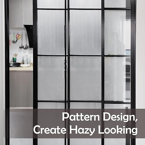 Vista 4 de Mangobox Película de privacidad para ventana, esmerilada y nublada, película estática, tintado de vidrio de junco para cubrir puertas de baño