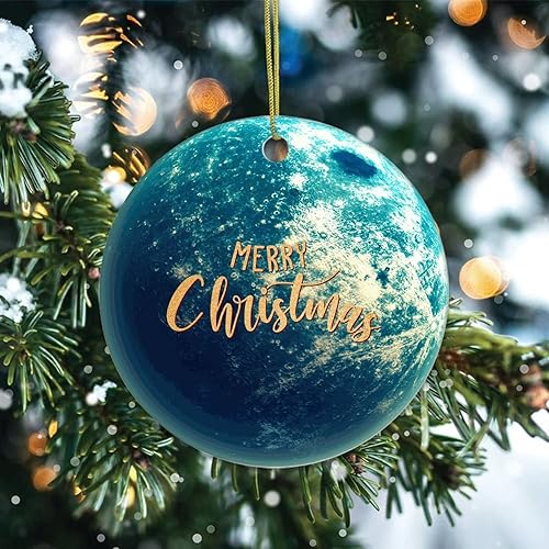 Miniatura 2 de Christmas Tree Ornaments Universe and Planets Christmas Ornament Keepsake Ornament Home Decor Space Enthusiast Hanging Pendants Round Ceramic Xmas