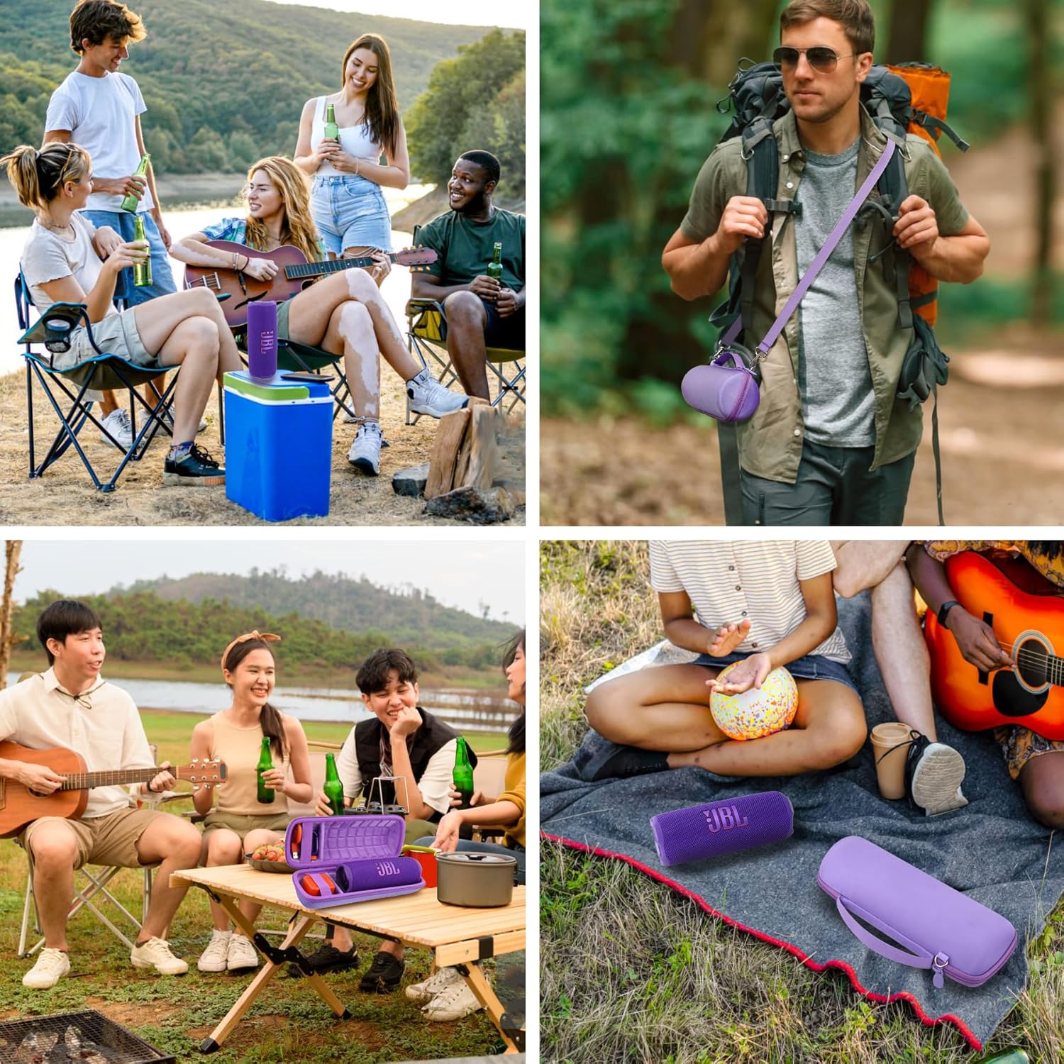 Hard Portable Case Compatible With JBL Flip 7 Portable Wireless Bluetooth Waterproof Speaker(Purple Case) - Image 8