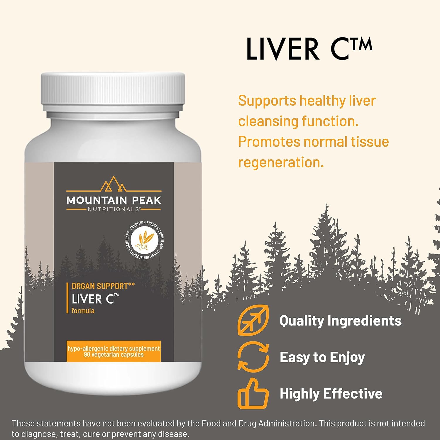 Mountain Peak Nutritionals Liver C - Liver Support & Detox Supplement - w/Milk Thistle (Siliphos®), Turmeric, and Mushroom Blend - Promotes Healthy Liver Function & Energy (90 Vegetarian Capsules) - Image 2