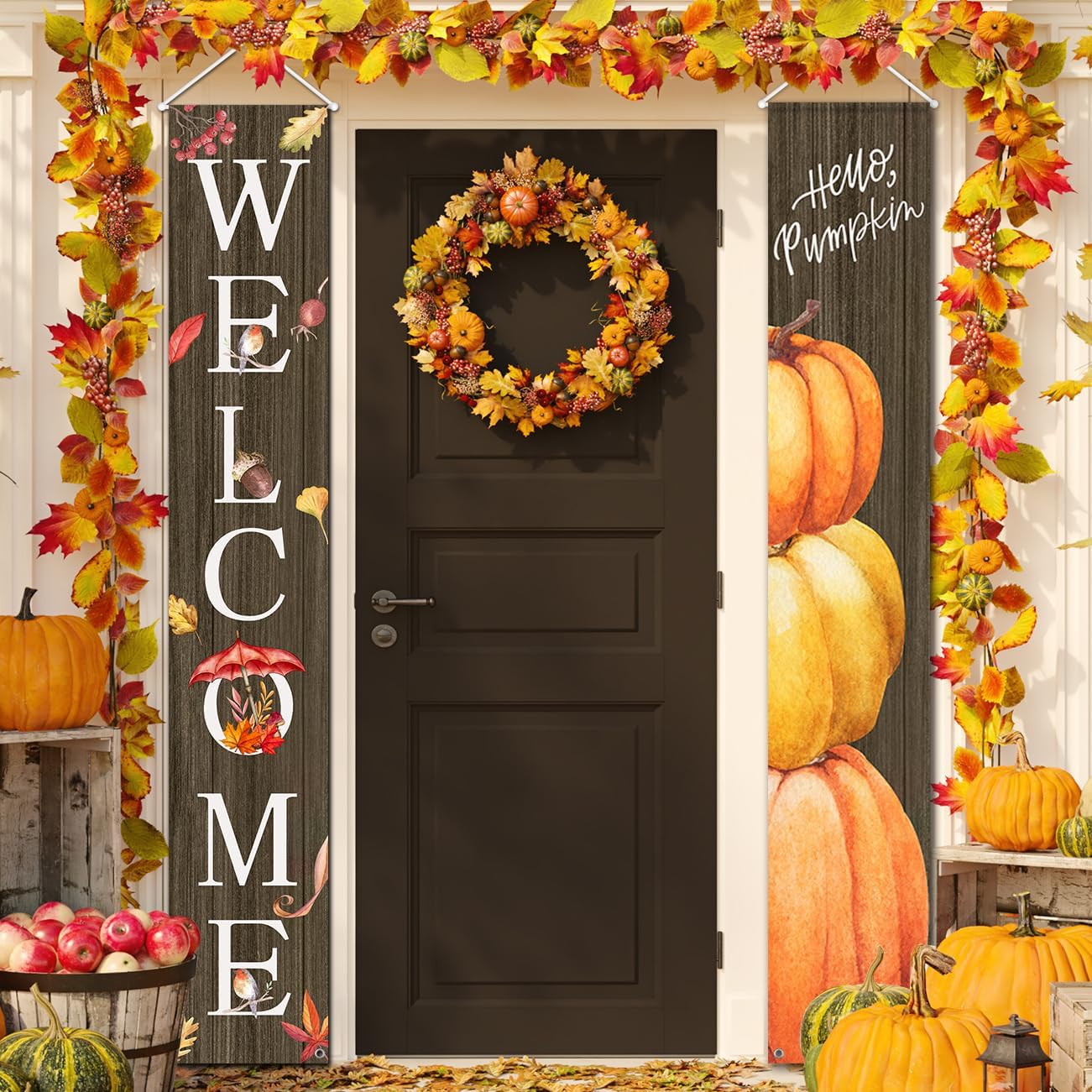 Fall Decorations for Home Fall Pumpkin Porch Banner
