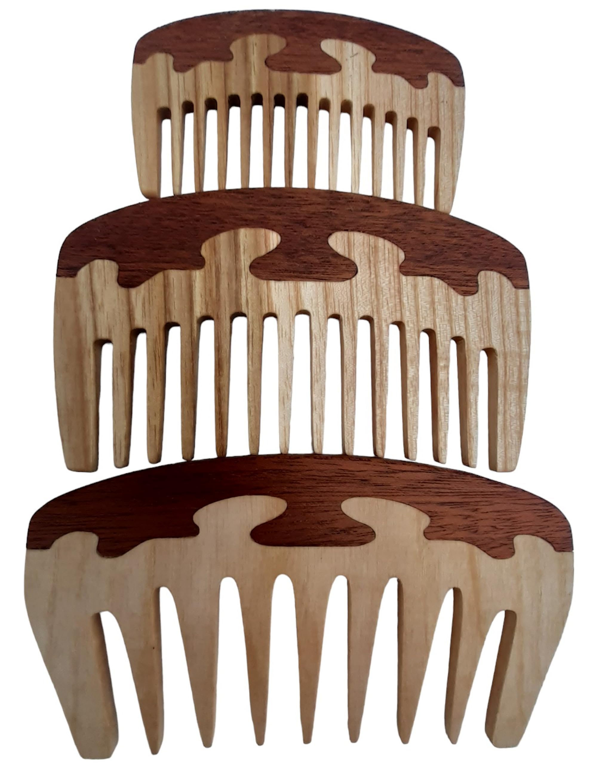 Haarkämme, Kamm,Holzkamm aus Eiche oder Esche, Handmade Germany (3 im Set, Esche)
