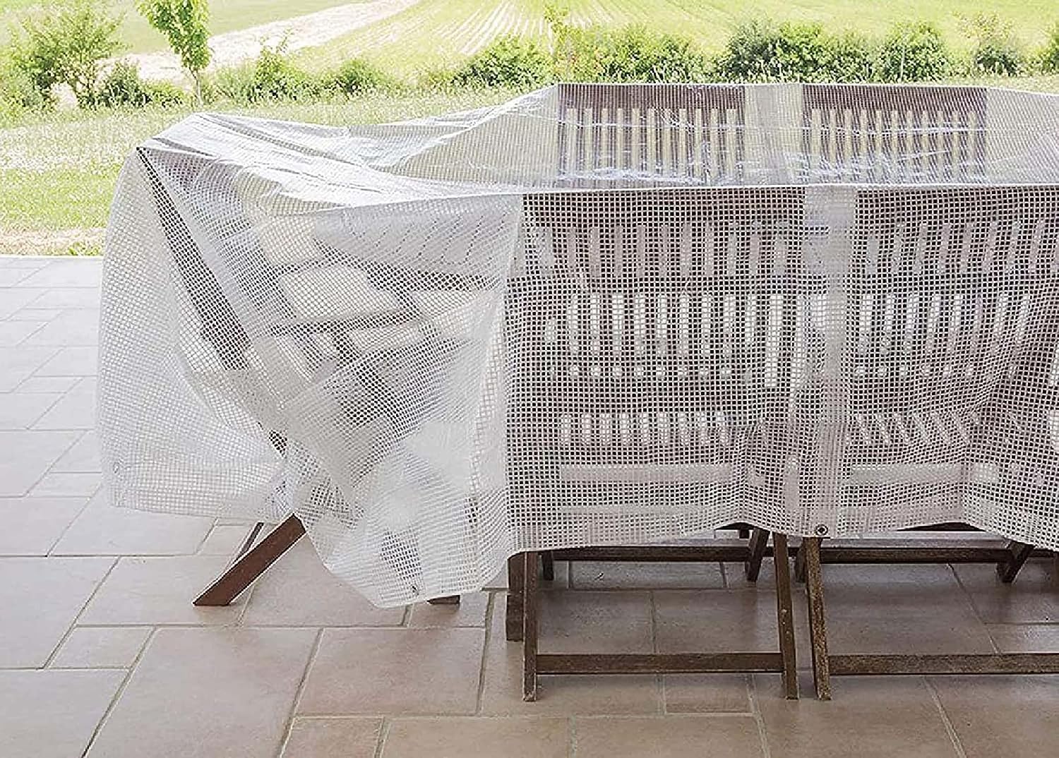 Kippen 6057BX - Transparent Mesh Tarpaulin with Weight of 130 g/m². Size 3 x 3 (9 m²)