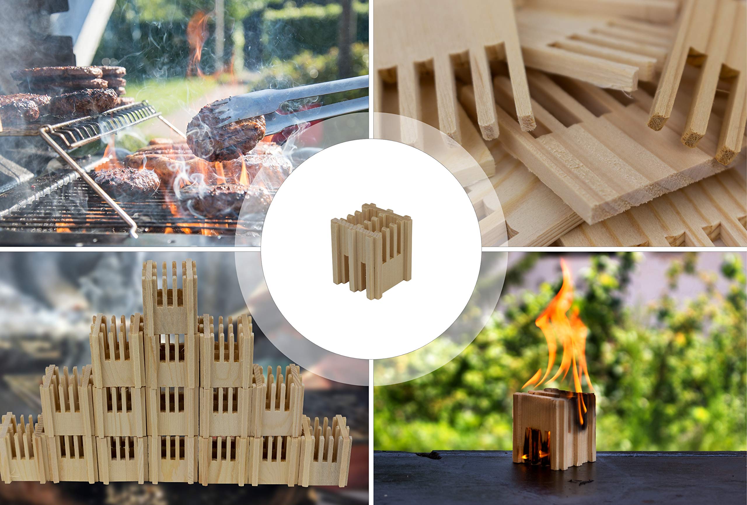 Accendifuoco naturale 100% di legno abete, indispensabile per accensione ecologica della vostra legna da ardere per stufa a legna, caminetto, forno pizza, barbec.