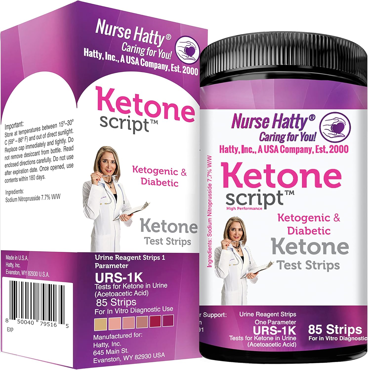 Nurse Hatty 85ct. Ketogenic & Diabetic Urinalysis Test