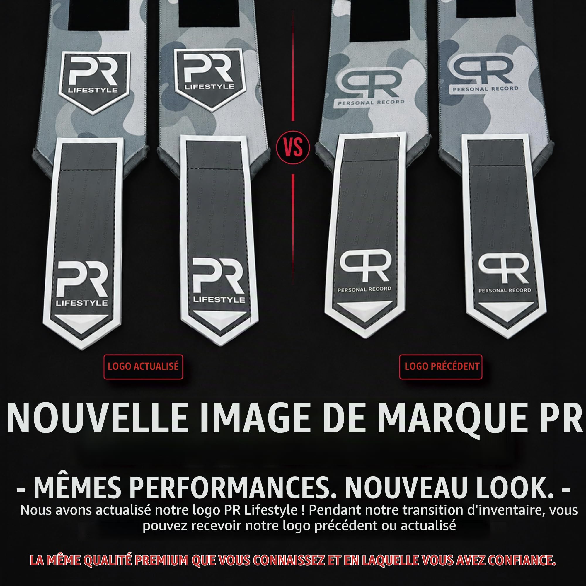 PR Personal Record Coudières robustes de qualité supérieure - Noir