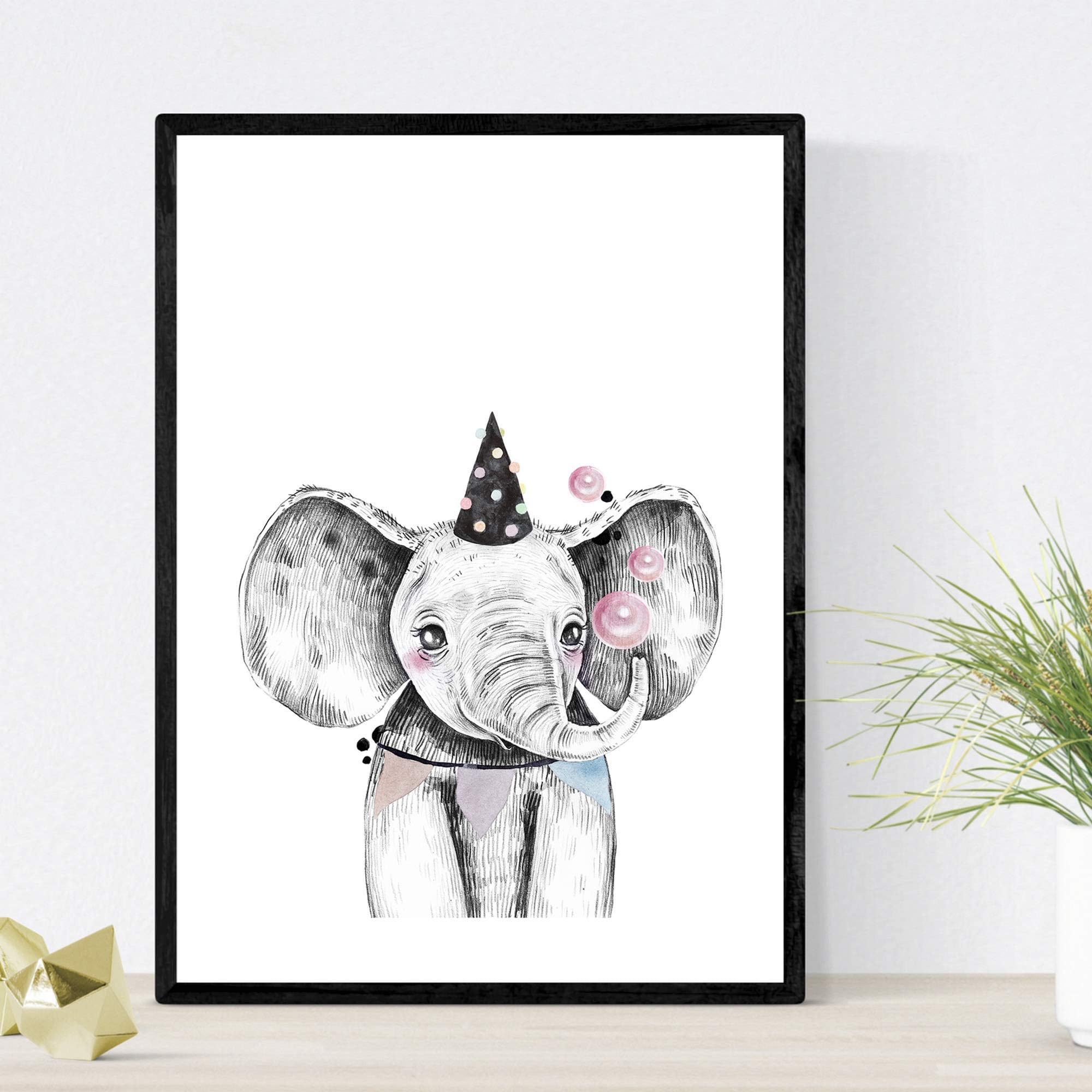 nacnic Prints Party Animals - Set of 1 - Unframed 8x11 inch Size - 250g Paper - Beautiful Poster Painting for Home Office Living Room