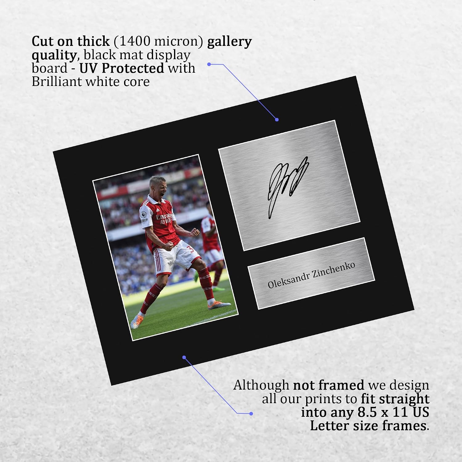 HWC Trading Oleksandr Zinchenko Arsenal Gifts Printed Signed Autograph Picture for Soccer Fans and Supporters - US Letter (ID-008656)