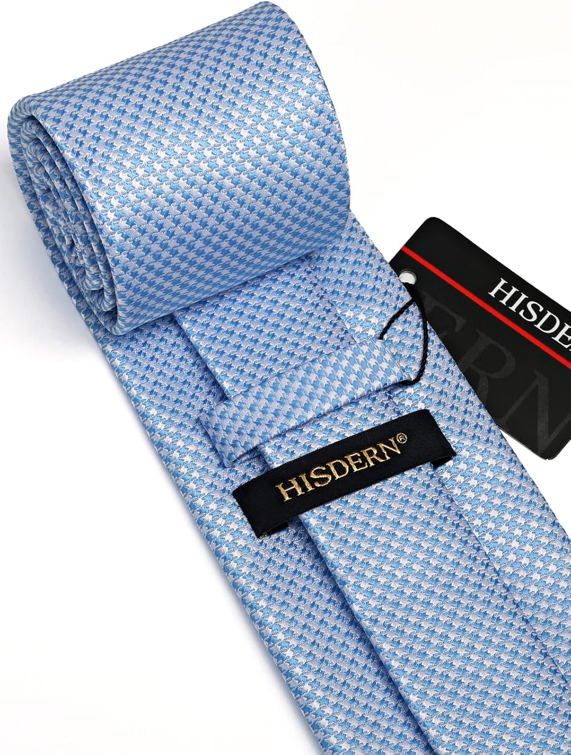 HISDERN Mens Ties Set Stripe Plaid Ties for Men and Pocket Square Cufflinks Formal Silk Necktie Wedding Business - Image 7