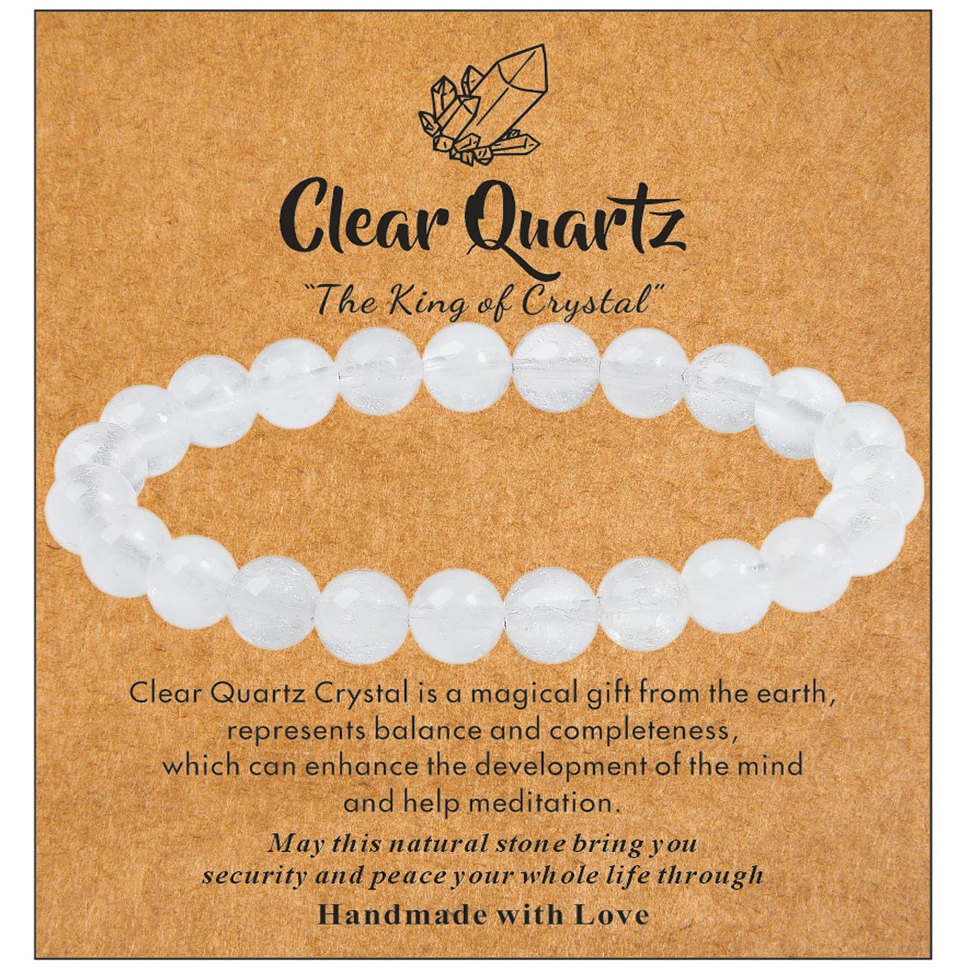 Sahoottie Crystal Bracelets for Women 8mm Bead Bracelets Gemstone Beaded Bracelets Anxiety Bracelet Healing Bracelets for Women Jewellery