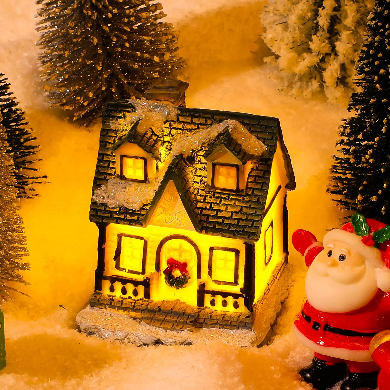 Amazon.co.jp: 1.77 x 2.36インチ 樹脂製 クリスマスビレッジセット