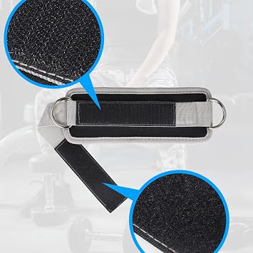 Fentar 2Pcs Adjustable Ankle Straps for Cable Machine, Comfortable Gym Ankle Strap, Double D-Ring Ankle Cuff Straps, Padded Fitness Leg Exercise Attachment for Ankle Cuff
