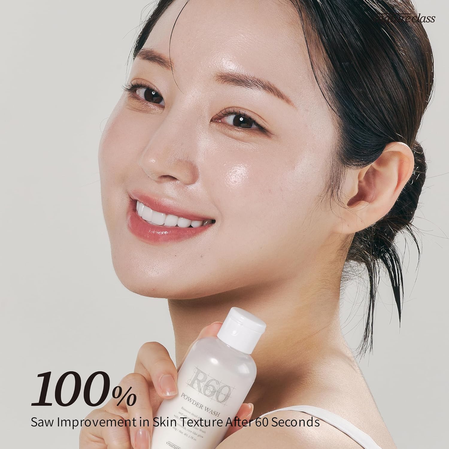 R60 Rice Enzyme Face Wash Powder – Exfoliating Facial Cleanser with Rice Bran Extract, Gentle Powder Wash for Sensitive Skin, Deep Pore Care, Korean Skin Care, Fragrance Free, 1.76oz - Image 3