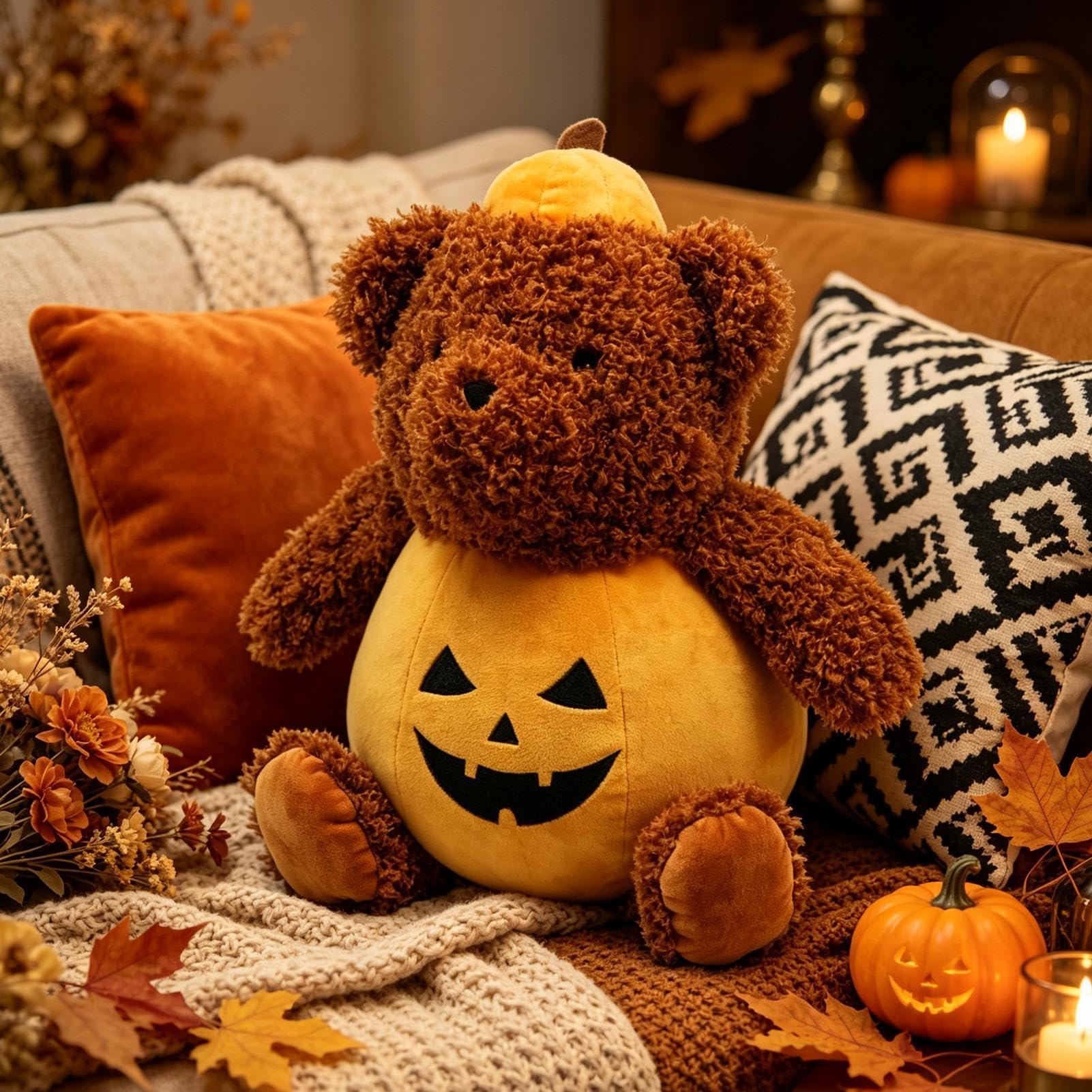 Plüsch Halloween Bär Süße weiche Kürbis-Deko für Herbstpartys