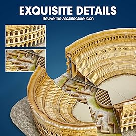 CubicFun 3D Puzzle - Puzzles for Kids Ages 8-10 - National Geographic Italy Rome Colosseum Birthday Toys for Girls & Boys - Art STEM Projects for Kids Ages 8-12 - Classroom Decorations, 131 Pieces