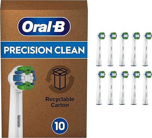 Oral-B Precision Clean Testine Spazzolino Elettrico, Confezione da 10 pezzi, con Tecnologia CleanMaximise, Pacco adatto alla buca delle lettere Bianco