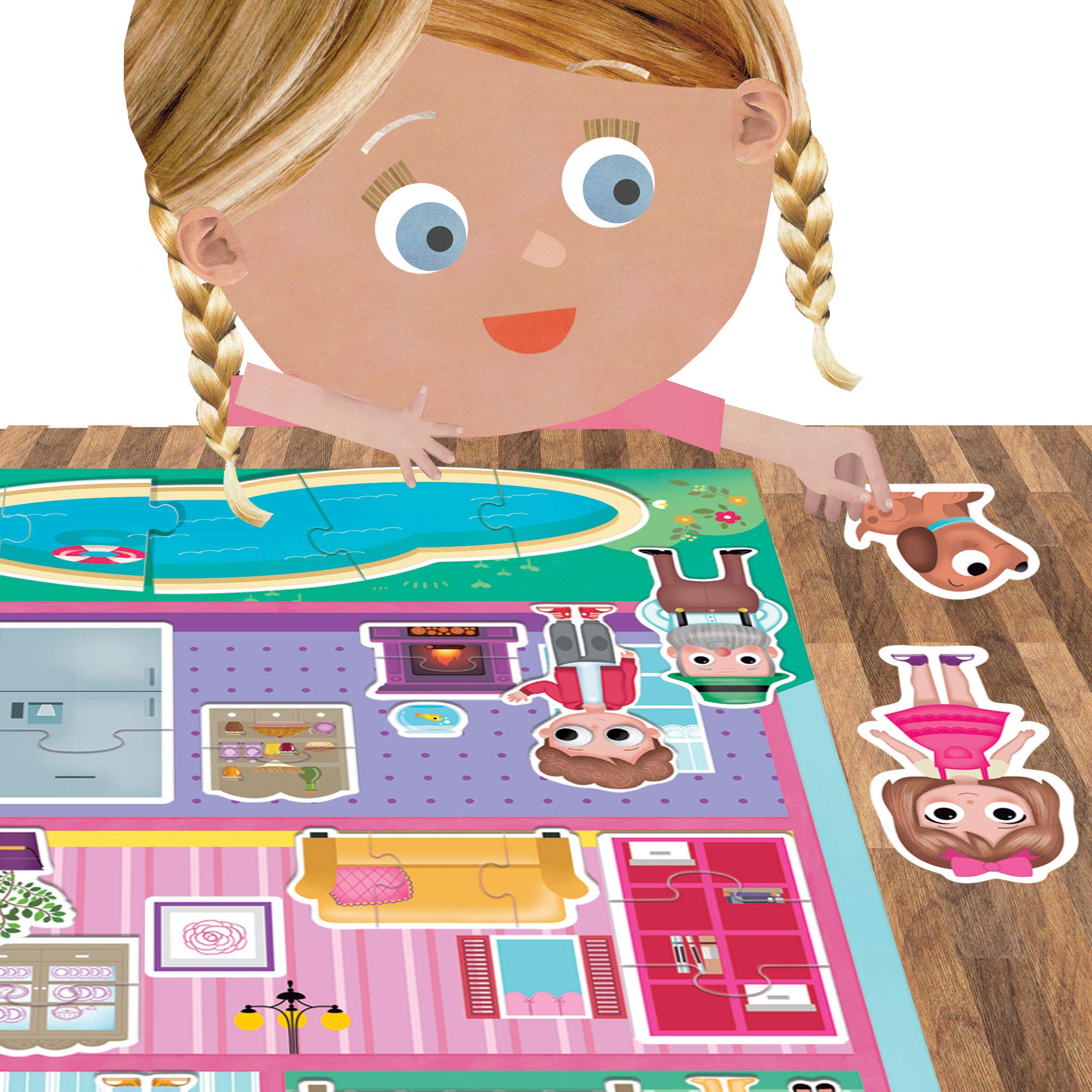 Headu Puppenhaus – Kreativ-Spiel Für Kinder Mit Puppen, Möbeln Und Stickern
