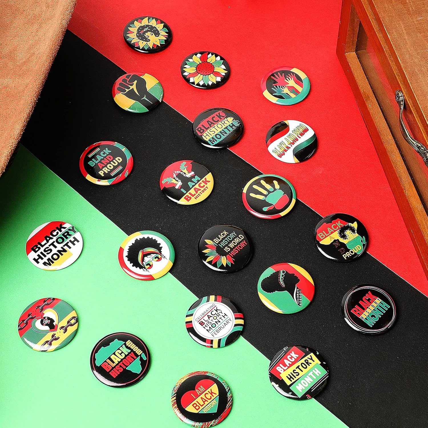 Junkin 1.6 Inch Juneteenth Pins Bulks Independence Freedom Day Party Favors Black Lives Matter Button Badge Pins Gifts for Black History Month Goodie Bag Stuffer Decorations