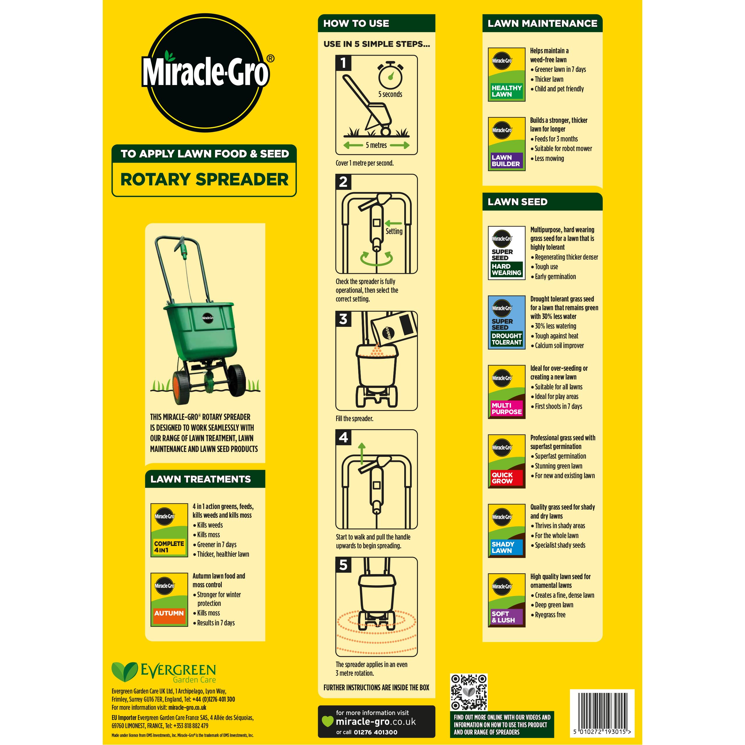 Miracle-Gro Esparcidor rotativo del