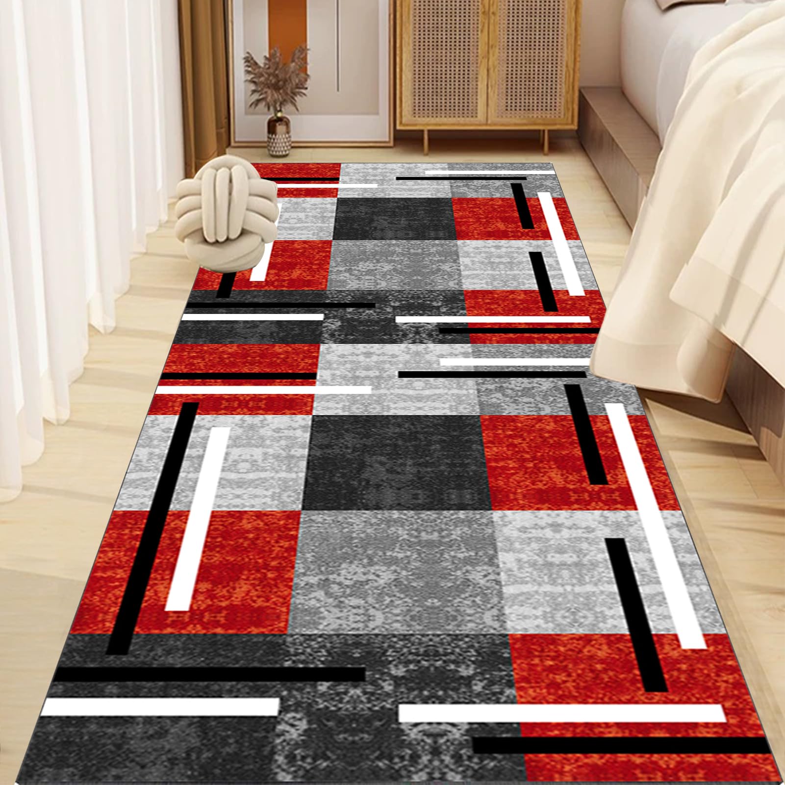Roter Läuferteppich 90x150 Cm - Rutschfeste Matte Für Flur & Küche